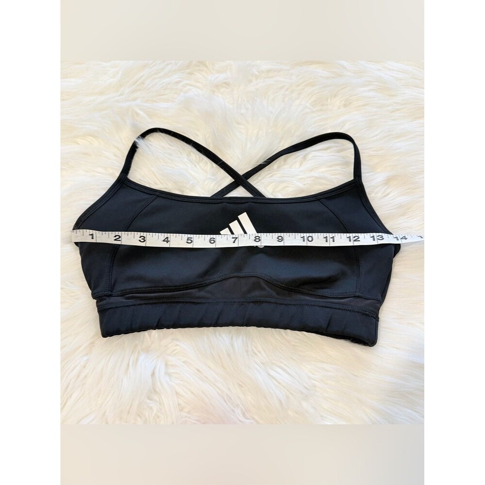 adidas Black Strappy Cross-Back Sports Bra with Logo